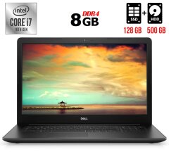 Ноутбук Б-класс Dell Inspiron 3793 / 17.3" (1920x1080) TN / Intel Core i7-1065G7 (4 (8) ядра по 1.3 - 3.9 GHz) / 8 GB DDR4 / 128 GB SSD + 500 GB HDD / Intel Iris Plus Graphics / WebCam / USB 3.1 / HDMI