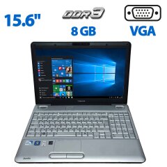 Ноутбук Toshiba Satellite L500-1R3 / 15.6" (1366x768) TN / Intel Pentium T4400 (2 ядра по 2.2 GHz) / 8 GB DDR3 / 500 GB HDD / Intel Graphics / WebCam / VGA