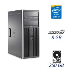 Компьютер HP Compaq 8100 Tower / Intel Core i7-860 (4 (8) ядра по 2.8 - 3.46 GHz) / 8 GB DDR3 / 250 GB HDD / nVidia GeForce GT 630, 2 GB GDDR3, 128-bit