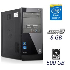 Компьютер HP Elite 7500 Tower / Intel Core i7-3770 (4 (8) ядра по 3.4 – 3.9 GHz) / 8 GB DDR3 / 500 GB HDD / nVidia GeForce GTX 750 Ti, 2 GB GDDR5, 128-bit