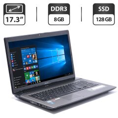 Ноутбук Acer Aspire 7750G / 17.3" (1366x768) TN / Intel Core i5-2410M (2 (4) ядра по 2.3 - 2.9 GHz) / 8 GB DDR3 / 128 GB SSD / Intel HD Graphics 3000 / WebCam / VGA