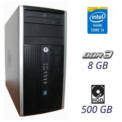Компьютер HP Compaq 6200 Pro Tower / Intel Core i3-2120 (2 (4) ядра по 3.3 GHz) / 8 GB DDR3 / 500 GB HDD / AMD Radeon HD 7570, 1 GB GDDR5, 128-bit