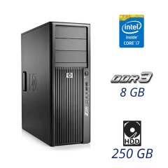 Компьютер HP Z200 Workstation Tower / Intel Core i7-860 (4 (8) ядра по 2.8 - 3.46 GHz) / 8 GB DDR3 / 250 GB HDD / nVidia GeForce GT 630, 2 GB GDDR3, 128-bit