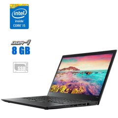 Ноутбук Lenovo ThinkPad T470 / 14" (1920x1080) IPS / Intel Core i5-6200U (2 (4) ядра по 2.3 - 2.8 GHz) / 8 GB DDR4 / 240 GB SSD / Intel HD Graphics 520 / WebCam
