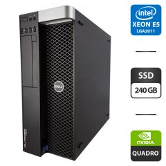 Рабочая станция Dell Precision T3610 Tower / Intel Xeon E5-2658 V2 (10 (20) ядер по 2.4 - 3.0 GHz) / 32 GB DDR3 / 240 GB SSD + 500 GB HDD / nVidia Quadro 2000, 1 GB GDDR5, 128-bit / DisplayPort