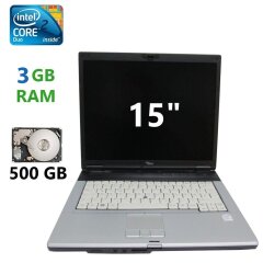  Fujitsu LifeBook E8310 / 15" (1440x1050) TN LED / Intel Core 2 Duo T7100 (2 ядра по 1.8 GHz) / 3 GB DDR2 / 500 GB HDD / Intel GMA X3100 / VGA / Com Port (IEEE 1394) / LPT