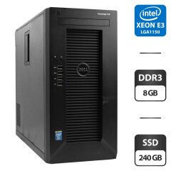 Робоча станція Dell PowerEdge T20 Tower / Intel Xeon E3-1225 v3 (4 ядра по 3.2 - 3.6 GHz) / 8 GB DDR3 / 240 GB SSD / Intel HD Graphics / VGA