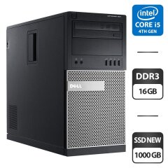 Комп'ютер Dell OptiPlex 9020 Tower / Intel Core i5-4570 (4 ядра по 3.2 - 3.6 GHz) / 16 GB DDR3 / 1000 GB SSD NEW / Intel HD Graphics 4600 / VGA