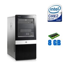 Компьютер HP Compaq dx2400 Tower / Intel Core 2 Quad Q9400 (4 ядра по 2.66 GHz) / 8 GB DDR2 / 320 GB HDD / Intel GMA 3100 Graphics / DVD-ROM