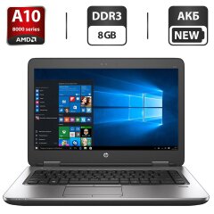 Ультрабук HP ProBook 645 G2 / 14" (1366x768) TN / AMD Pro A10-8700B (4 ядра по 1.8 - 3.2 GHz) / 8 GB DDR3 / 500 GB HDD / AMD Radeon R6 Graphics / WebCam / DVD-ROM / АКБ NEW / Windows 10 Pro