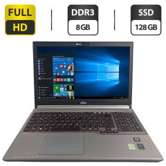 Ноутбук Б-клас Fujitsu LifeBook E754 / 15.6" (1920x1080) IPS / Intel Core i5-4200M (2 (4) ядра по 2.5 - 3.1 GHz) / 8 GB DDR3 / 128 GB SSD / Intel HD Graphics 4600 / WebCam / DVD-ROM / VGA