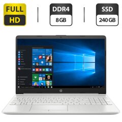 Новый ультрабук HP 15-dw1018nh / 15.6" (1920x1080) IPS / Intel Core i3-10110U (2 (4) ядра по 2.1 - 4.1 GHz) / 8 GB DDR4 / 240 GB SSD / Intel UHD Graphics / WebCam / HDMI / Windows 10 Home