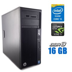 Игровой ПК HP Z230 Tower / Intel Core i5-4570 (4 ядра по 3.2 - 3.6 GHz) / 16 GB DDR3 / 120 GB SSD + 500 GB HDD / nVidia GeForce GTX 1050 Ti, 4 GB GDDR5, 128-bit / DVD-ROM 
