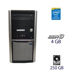 Системный блок Hyundai iTMC Pentino Business-F ST Tower / Intel Pentium G645 (2 ядра по 2.9 GHz) / 4 GB DDR3 / 250 GB HDD / DVD-RW / 300W
