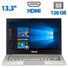 Ультрабук Б-класс Asus ZenBook UX32A / 13.3" (1366x768) TN / Intel Core i3-2367M (2 (4) ядра по 1.4 GHz) / 6 GB DDR3 / 128 GB SSD / Intel HD Graphics 3000 / WebCam / HDMI