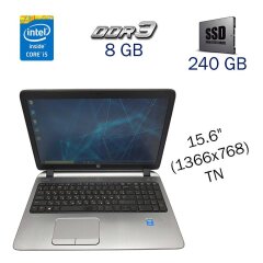 Ноутбук Б-класс HP ProBook 450 G2 / 15.6" (1366x768) TN / Intel Core i5-5200U (2 (4) ядра по 2.2 - 2.7 GHz) / 8 GB DDR3 / 240 GB SSD / Intel HD Graphics 5500 / WebCam / Fingerprint / Windows 10