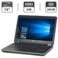 Ноутбук Б-класс Dell Latitude E6440 / 14" (1366x768) TN / Intel Core i5-4310M (2 (4) ядра по 2.7 - 3.4 GHz) / 8 GB DDR3 / 240 GB SSD / Intel HD Graphic 4600 / VGA