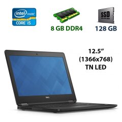 Нетбук Dell Latitude 12 E7270 / 12.5" (1366x768) TN / Intel Core i5-6300U (2 (4) ядра по 2.4 - 3.0 GHz) / 8 GB DDR4 / 128 GB SSD / Intel HD Graphics 520 / WebCam / HDMI / miniDP / Windows 10 ліцензія