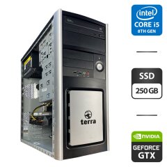 Комп'ютер Б-клас Terra Tower / Intel Core i5-8400 (6 ядер по 2.8 - 4.0 GHz) / 16 GB DDR4 / 250 GB SSD / nVidia GeForce GTX 750 Ti, 2 GB DDR5, 128-bit / 350W / DVD-ROM / HDMI