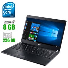 Ноутбук Acer TravelMate P648-М / 14" (1366x768) TN / Intel Core i7-6500U (2 (4) ядра по 2.5 - 3.1 GHz) / 8 GB DDR4 / 256 GB SSD / Intel HD Graphics 520 / WebCam / АКБ NEW / Windows 10 Pro