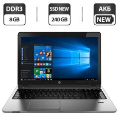Ноутбук HP ProBook 450 G1 / 15.6" (1366x768) TN / Intel Celeron 2950M (2 ядра по 2.0 GHz) / 8 GB DDR3 / 240 GB SSD NEW / Intel HD Graphics / WebCam / DVD-ROM / HDMI / АКБ NEW
