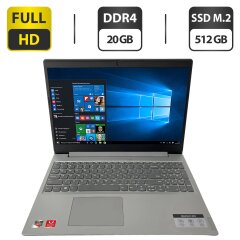 Ноутбук Lenovo IdeaPad L340 / 15.6" (1920x1080) TN / AMD Ryzen 3 3200U (2 (4) ядра по 2.6 - 3.5 GHz) / 20 GB DDR4 / 512 GB SSD M.2 / AMD Radeon Vega 3 Graphics / WebCam + Беспроводная мышка