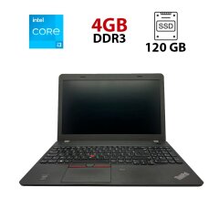 Ноутбук Lenovo ThinkPad E550 / 15.6" (1366x768) TN / Intel Core i3-5005U (2 (4) ядра по 2.0 GHz) / 4 GB DDR3 / 120 GB SSD / Intel HD Graphics 5500 / WebCam / Без АКБ