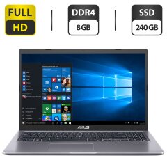 Новый ультрабук Asus Laptop X515F / 15.6" (1920x1080) TN / Intel Core i3-10110U (2 (4) ядра по 2.1 - 4.1 GHz) / 8 GB DDR4 / 240 GB SSD / Intel UHD Graphics / WebCam / HDMI / Windows 10 Home