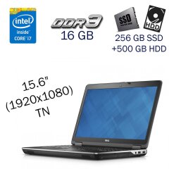 Ігровий ноутбук Dell Latitude E6540 / 15.6" (1920x1080) TN / Intel Core i7-4610M (2 (4) ядра по 3.0 - 3.7 GHz) / 16 GB DDR3 / 256 GB SSD+500 GB HDD / AMD Radeon HD 8790M, 2 GB GDDR5, 128-bit / WebCam