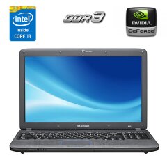 Ноутбук Б-клас Samsung R530 / 15.6" (1366x768) TN / Intel Core i3-330M (2 (4) ядра по 2.13 GHz) / 4 GB DDR3 / 120 GB SSD / nVidia GeForce 310M, 512 MB DDR3, 64-bit / WebCam 