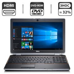 Ноутбук Dell Latitude E6520 / 15.6" (1600x900) TN / Intel Core i5-2520M (2 (4) ядра по 2.5 - 3.2 GHz) / 4 GB DDR3 / 500 GB HDD NEW / Intel HD Graphics 3000 / WebCam / HDMI + Windows 10 Home