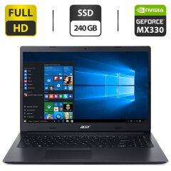 Новый ультрабук Acer A315-57G-35UU / 15.6" (1920x1080) TN / Intel Core i3-1005G1 (2 (4) ядра по 1.2 - 3.4 GHz) / 8 GB DDR4 / 240 GB SSD / nVidia GeForce MX330, 2 GB GDDR5, 64-bit / WebCam / HDMI / Windows 10 Home