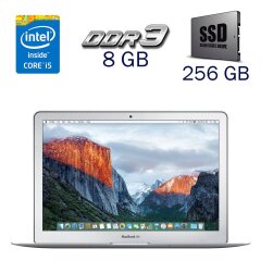 Ультрабук Б-клас Apple MacBook Air A1466 / 13.3" (1440x900) IPS / Intel Core i7-5650U (2 (4) ядра по 2.2 - 3.1 GHz) / 8 GB DDR3 / 256 GB SSD / Intel HD Graphics 6000 / WebCam + Бездротова мишка