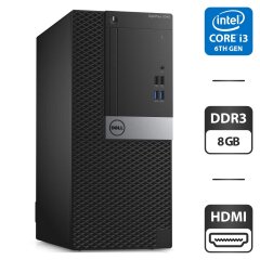 Компьютер Dell OptiPlex 3040 Tower / Intel Core i3-6100 (2 (4) ядра по 3.7 GHz) / 8 GB DDR3 / 320 GB HDD / Intel HD Graphics 530 / HDMI / Windows 10 Pro