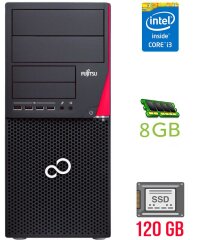 Комп`ютер Fujitsu Esprimo P720 E90+ Tower / Intel Core i3-4130 (2 (4) ядра по 3.4 GHz) / 8 GB DDR3 / 120 GB SSD / Intel HD Graphics 4400 / 280W / DisplayPort / DVI