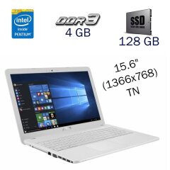 Ноутбук Asus X540SC / 15.6" (1366x768) TN / Intel Pentium N3700 (4 ядра по 1.6 - 2.4 GHz) / 4 GB DDR3 / 128 GB SSD / nVidia GeForce 810M, 1 GB DDR3, 64-bit / WebCam / DVD-ROM / Без АКБ