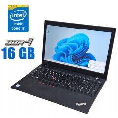 Ультрабук Lenovo ThinkPad L590 / 15.6" (1920x1080) IPS / Intel Core i5-8250U (4 (8) ядра по 1.6 - 3.4 GHz) / 16 GB DDR4 / 240 GB SSD / Intel UHD Graphics 620 / WebCam 