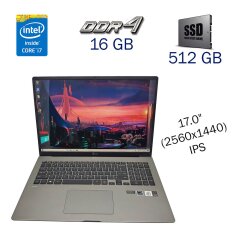Ультрабук LG Gram 17Z90N / 17.0" (2560x1440) IPS / Intel Core i7-1065G7 (4 (8) ядра по 1.3 - 3.9 GHz) / 16 GB DDR4 / 512 GB SSD / WebCam / NO ODD / NO LAN (RJ-45)