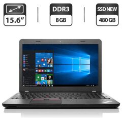 Ноутбук Lenovo ThinkPad E550 / 15.6" (1366x768) TN / Intel Core i3-5005U (2 (4) ядра по 2.0 GHz) / 8 GB DDR3 / 240 GB SSD NEW / Intel HD Graphics 4400 / WebCam / HDMI / Windows 10 Pro