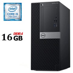 Комп'ютер Dell OptiPlex 7050 Tower / Intel Core i5-7500 (4 ядра по 3.4 - 3.8 GHz) / 16 GB DDR4 / no HDD / Intel HD Graphics 630 / 240W / HDMI / DisplayPort