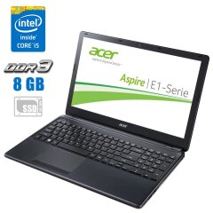 Ноутбук Б-класс Acer Aspire E1-572G / 15.6" (1366x768) TN / Intel Core i3-4010U (2 (4) ядра по 1.7 GHz) / 8 GB DDR3 / 120 GB SSD / AMD Radeon HD 8670M, 1 GB DDR3, 64-bit / WebCam 