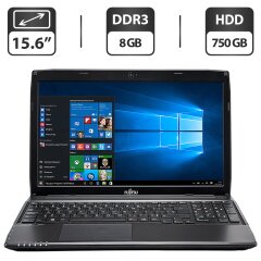 Ноутбук Б-класс Fujitsu LifeBook AH544 / 15.6'' (1366x768) TN / Intel Core i5-4200M (2 (4) ядра по 2.5 - 3.1 GHz) / 8 GB DDR3 / 750 GB HDD / nVidia GeForce GT 720M, 2 GB GDDR3, 64-bit / WebCam / DVD-ROM / VGA / Windows 10 Pro