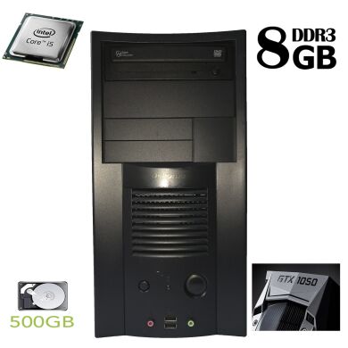 Tower / Intel Core i5-750 (4 ядра по 2.66GHz) / 8 GB DDR3 / 500 GB HDD / nVidia GeForce GTX 1050 2 GB GDDR5 (HDMI, DVI, DP)