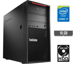 Компьютер Lenovo ThinkStation P300 Tower / Intel Core i7-4790 (4 (8) ядра по 3.6 - 4.0 GHz) / 16 GB DDR3 / 500 GB HDD / Intel HD Graphics 4600 / 280W / DVD-RW / DisplayPort