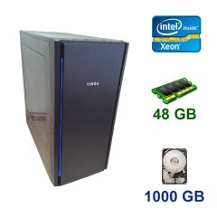 Midi-Tower Vinga / 2x Intel Xeon X5670 (6 (12) ядер по 2.93 - 3.33 GHz) / 48 GB DDR3 / 1000 GB HDD / 600W Vinga