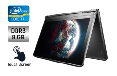 Нетбук Б-класс Lenovo ThinkPad S1 Yoga / 12.5" (1366x768) TN Touch / Intel Core i7-4600U (2 (4) ядра по 2.1 - 3.3 GHz) / 8 GB DDR3 / 256 GB SSD / Intel HD Graphics 4400 / WebCam / Windows 10