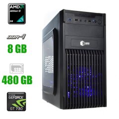 Новый компьютер Qube QB20A U3 Tower / AMD Athlon X4 950 (4 ядра по 3.5 - 3.8 GHz) / 8 GB DDR4 / 480 GB SSD / nVidia GeForce GT 730, 2 GB DDR3, 64-bit / 400W 