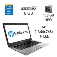Ультрабук HP EliteBook 840 G1 / 14" (1366х768) TN LED / Intel Core i5-4310U (2 (4) ядра по 2.0 - 3.0 GHz) / 8 GB DDR3 / 128 GB SSD NEW / AMD Radeon HD 8750M, 1 GB GDDR5, 128-bit / WebCam / DP