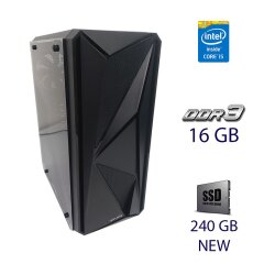 Компьютер 1stPlayer FireRose Black Tower NEW / Intel Core i5-3470 (4 ядра по 3.2 - 3.6 GHz) / 16 GB DDR3 / 240 GB SSD NEW / AMD R7 250, 2 GB GDDR3, 128-bit