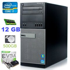 Компьютер Dell OptiPlex 790 Tower / Intel Core i7-2600 (4 (8) ядра по 3.4-3.8 GHz) / 12 GB DDR3 / 500 GB HDD / nVidia GeForce GT 610 1GB GDDR3